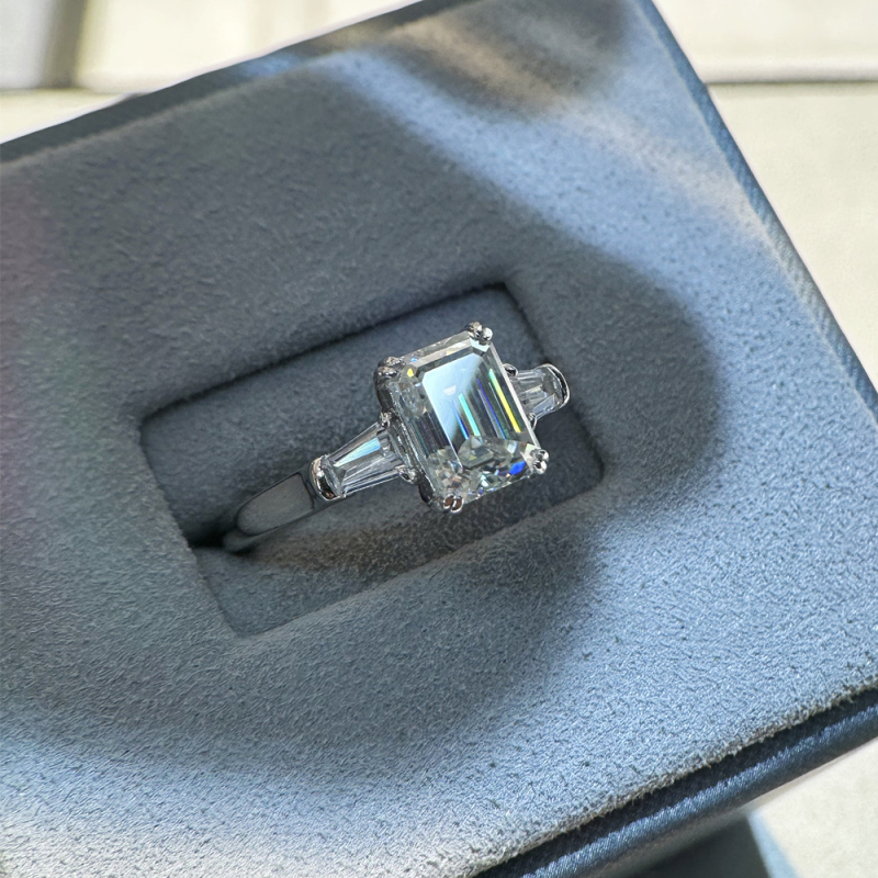 Inel cu design geometric în argint 925, tratament cu diamant, YUDIYIR