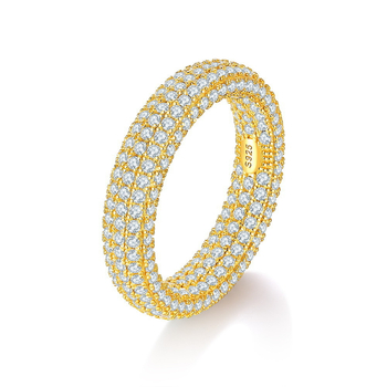 Inel unisex din argint 925 cu moissanit micro-incrustat, design geometric hip-hop, 6 g