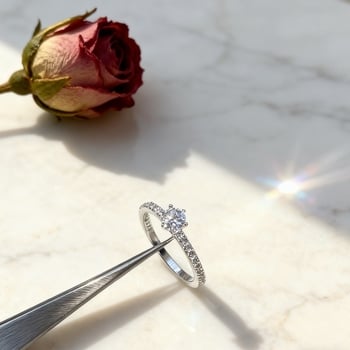 Inel din argint 925 cu Moissanite de 1 carat, montură cu șase gheare, design geometric