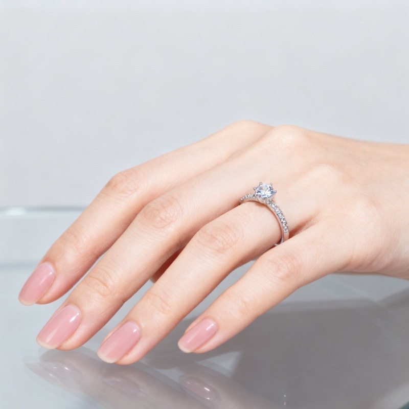 Inel din argint 925 cu Moissanite de 1 carat, montură cu șase gheare, design geometric