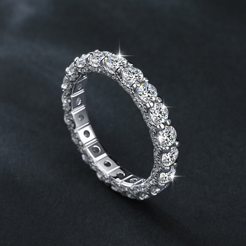 S925 srebrni prsten za žene s moissanitom — elegantan, visokokvalitetan stacking prsten za zaruke