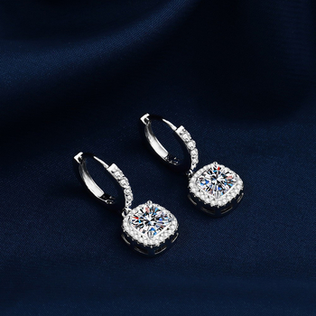 Σκουλαρίκια από χαλκό, γεωμετρικά τετράγωνα κουμπάκια για τα αυτιά, με ζιρκόνια, φρέσκο και γλυκό στυλ, Άνοιξη 2025