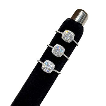 Пръстен от 925 стерлингово сребро с диамант за жени, лек луксозен стил