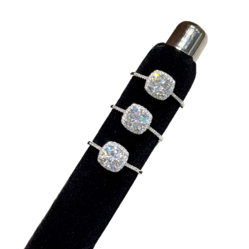 Пръстен от 925 стерлингово сребро с диамант за жени, лек луксозен стил