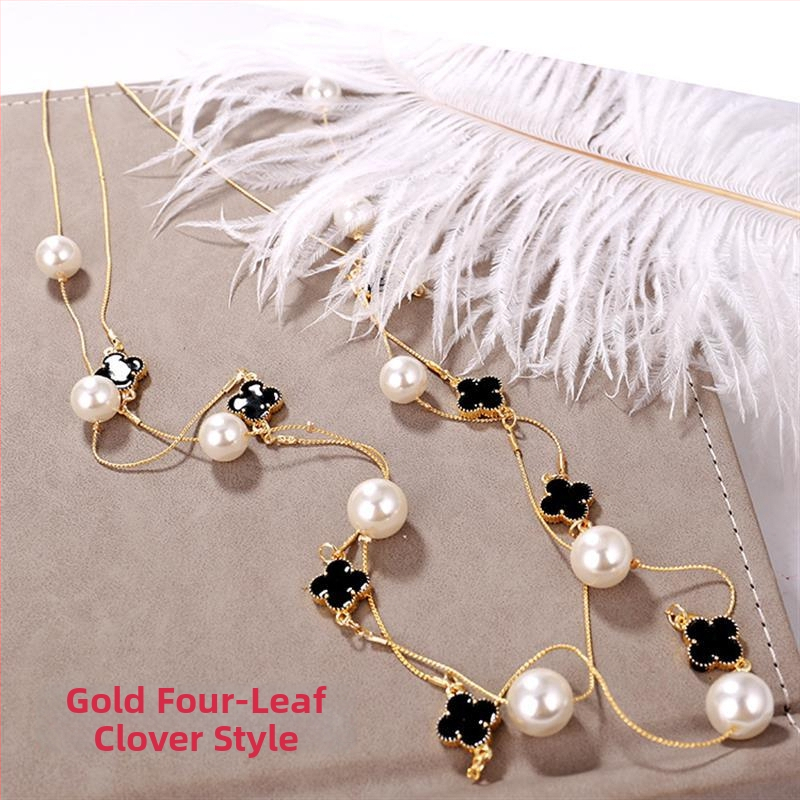 Dugačka biserno ogrlica za žene, korejskog stila, minimalistički privjesak na lanac za džemper