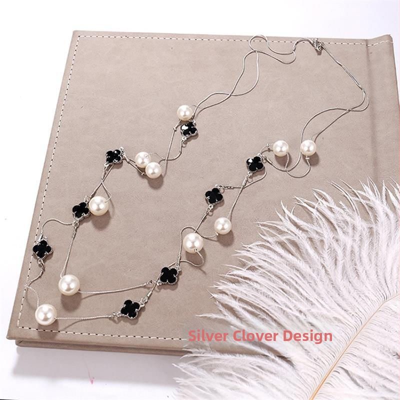 Dugačka biserno ogrlica za žene, korejskog stila, minimalistički privjesak na lanac za džemper