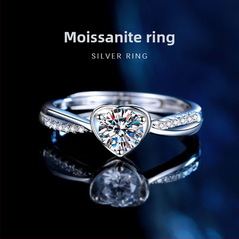 Prsteň so srdcovým tvarom z 925 striebra, Zuo wei, pre ženy, štýl ľahkého luxusu.