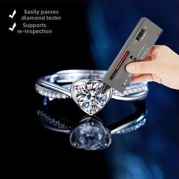 Prsteň so srdcovým tvarom z 925 striebra, Zuo wei, pre ženy, štýl ľahkého luxusu.