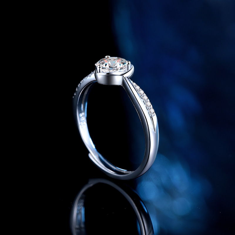 Prsteň so srdcovým tvarom z 925 striebra, Zuo wei, pre ženy, štýl ľahkého luxusu.