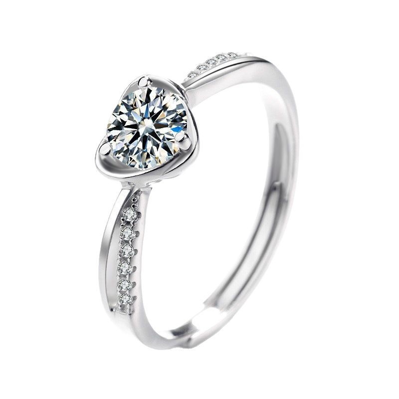 Prsteň so srdcovým tvarom z 925 striebra, Zuo wei, pre ženy, štýl ľahkého luxusu.