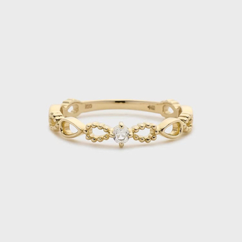 Dunli Jewelry japanski stil prsten za slaganje, S925 srebro, pozlaćeni moissanit, svestran ženski prsten