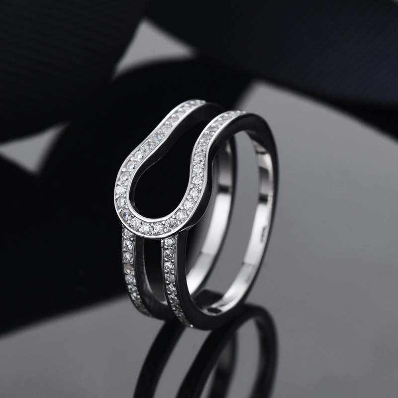 Prsteň s geometrickým tvarom zo striebra 925, spracovanie Seiko, štýl ľahký luxus, unisex