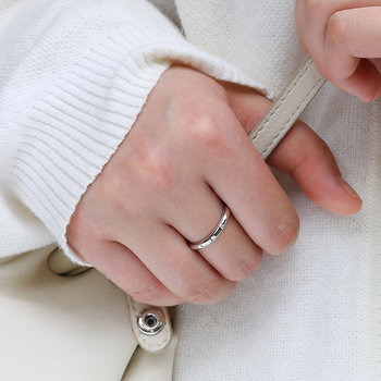 Baicheng Jewelry Inel din argint 925 cu moissanit – stil geometric minimalist, cerc simplu, unisex