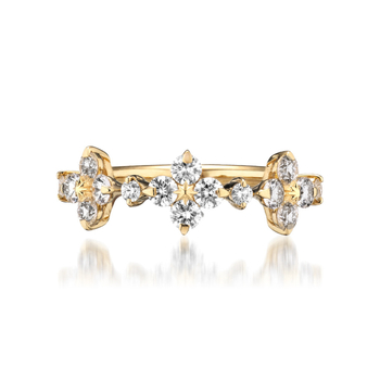 Prsten s motivom četverolisne djeteline, Moissanit diamant, srebro 925, japanski stil