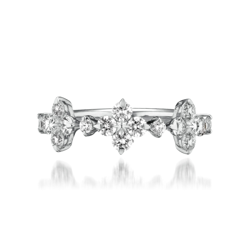 Prsten s motivom četverolisne djeteline, Moissanit diamant, srebro 925, japanski stil