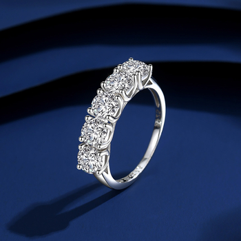 Moissanit gyűrű 925-ös ezüstből, csillag alakú geometriai dizájn, női gyűrű, könnyed luxus stílus