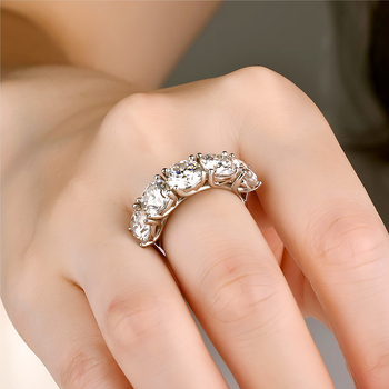 Moissanit gyűrű 925-ös ezüstből, csillag alakú geometriai dizájn, női gyűrű, könnyed luxus stílus