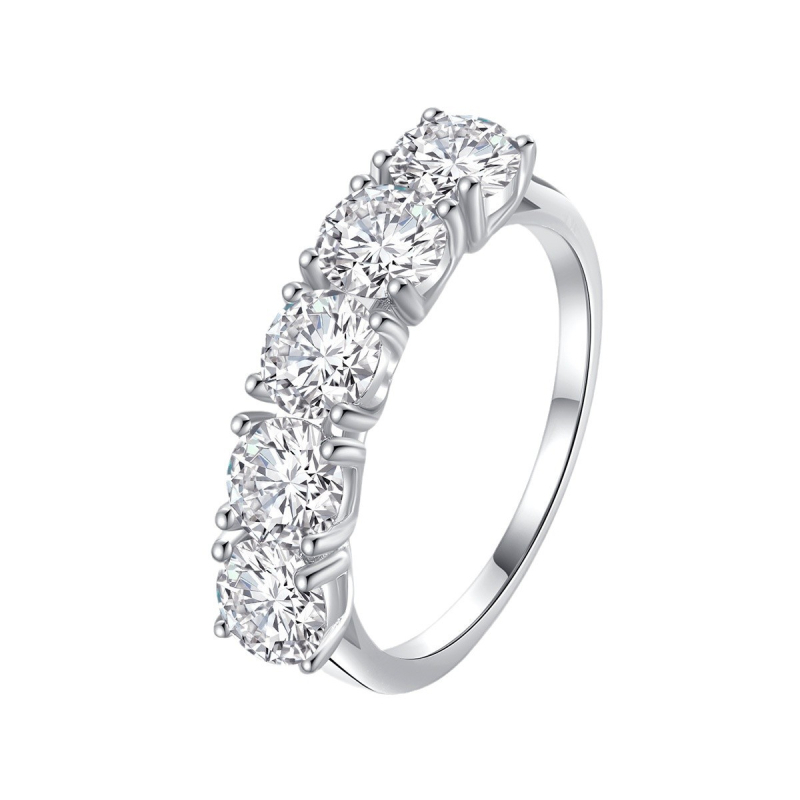 Moissanit gyűrű 925-ös ezüstből, csillag alakú geometriai dizájn, női gyűrű, könnyed luxus stílus