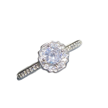 Prsteň zo striebra 925 so zirkónovou vsadkou, geometrický tvar, ľahký luxusný štýl, pre ženy