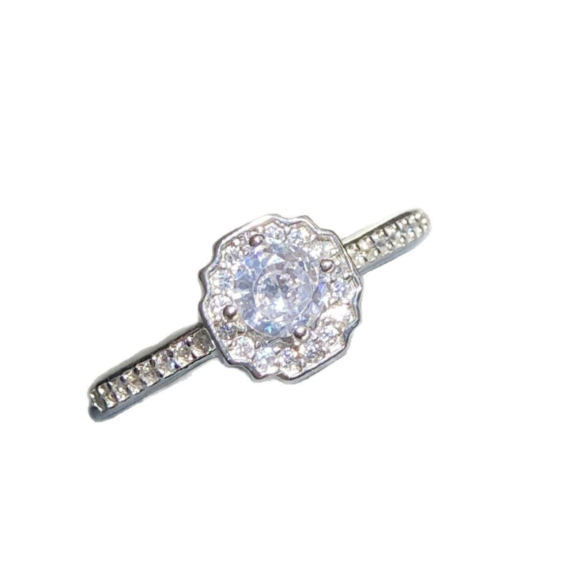 Prsteň zo striebra 925 so zirkónovou vsadkou, geometrický tvar, ľahký luxusný štýl, pre ženy