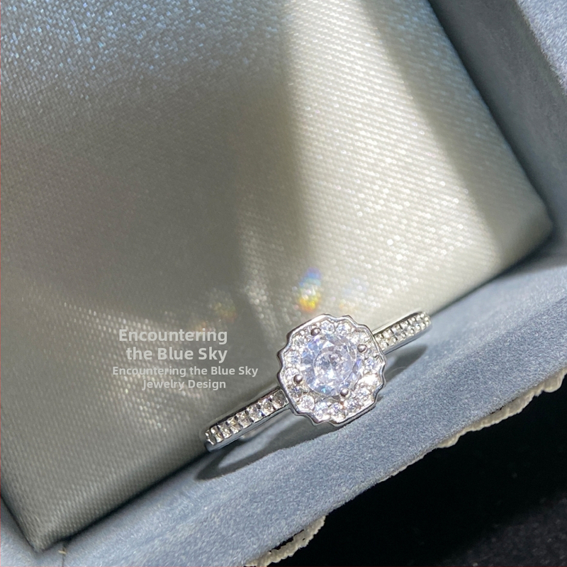 Prsteň zo striebra 925 so zirkónovou vsadkou, geometrický tvar, ľahký luxusný štýl, pre ženy