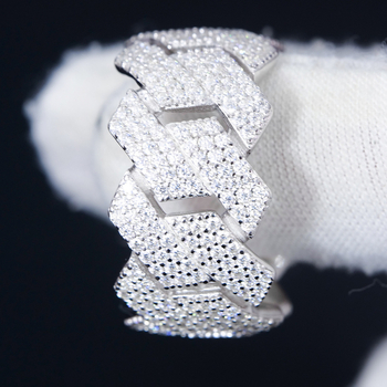 Prsteň zo striebra 925, geometrický dizajn, moissanit, osadenie diamantu, unisex