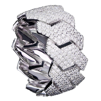 Prsteň zo striebra 925, geometrický dizajn, moissanit, osadenie diamantu, unisex