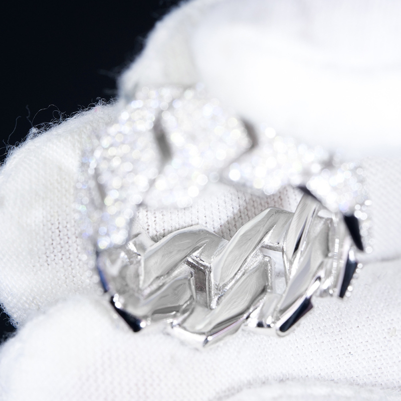 Prsteň zo striebra 925, geometrický dizajn, moissanit, osadenie diamantu, unisex