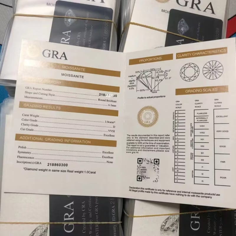 Moissanite nakit s certifikatom GRA: prsten, narukvica, naušnice i ogrlica s privjeskom od srebra