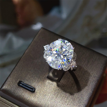 Inel Moissanite cu design fluture, formă ovală de ou, croi prelung, pentru femei