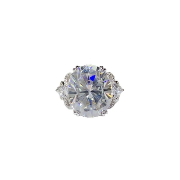 Inel Moissanite cu design fluture, formă ovală de ou, croi prelung, pentru femei
