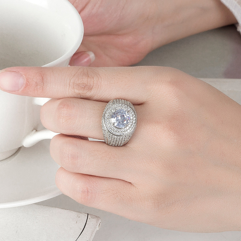 Pánsky prsteň z medi, geometrický tvar, elektroplatovanie, ľahký luxusný štýl