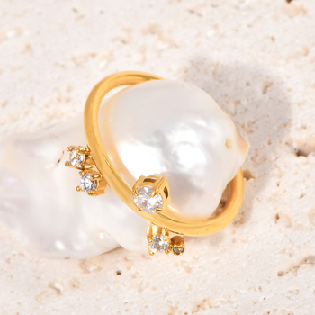 Prsteň s moissanitom, geometrický dizajn, kórejský štýl, titanová oceľ, elektroplating (Jar 2024)