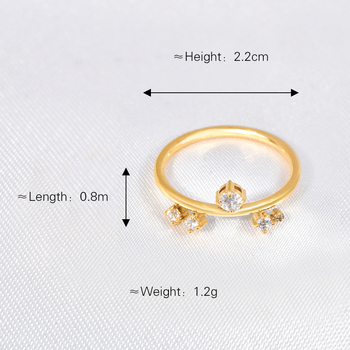 Prsteň s moissanitom, geometrický dizajn, kórejský štýl, titanová oceľ, elektroplating (Jar 2024)