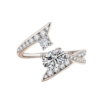 Náramok s imitáciou moissanitu, meď, geometrický dizajn v tvare U, krížový akcent, povrch Seiko