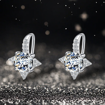 Hatágú csillag fülbevaló fülhorgos – réz, elektroplakálás, niche stílus, 2025 tavaszi megjelenés