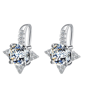 Hatágú csillag fülbevaló fülhorgos – réz, elektroplakálás, niche stílus, 2025 tavaszi megjelenés