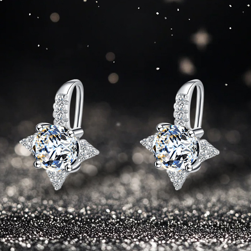 Hatágú csillag fülbevaló fülhorgos – réz, elektroplakálás, niche stílus, 2025 tavaszi megjelenés