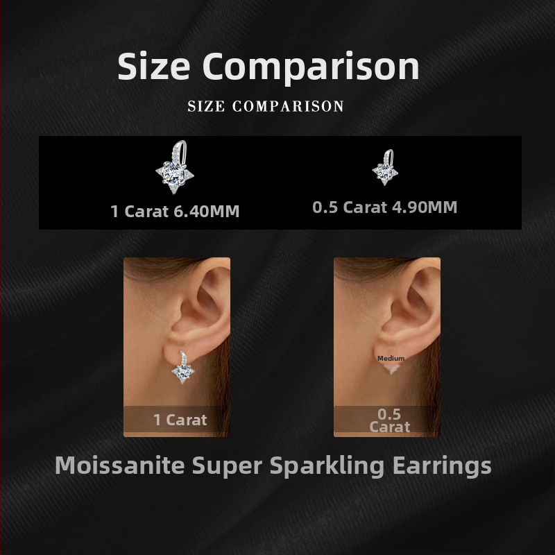 Sešstūra zvaigznītes auskari ar āķi – varš, elektroplakēšana, nišas stils, 2025. gada pavasaris