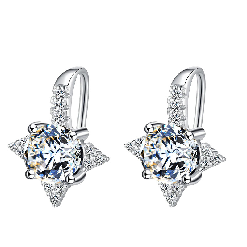 Hatágú csillag fülbevaló fülhorgos – réz, elektroplakálás, niche stílus, 2025 tavaszi megjelenés