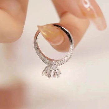 Moissanitový diamantový prsteň, 1 ct, so šiestimi pazúrmi, srdcového tvaru, pozlátený