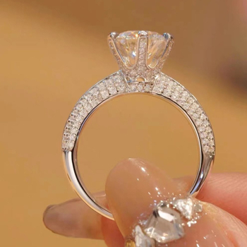 Moissanitový diamantový prsteň, 1 ct, so šiestimi pazúrmi, srdcového tvaru, pozlátený