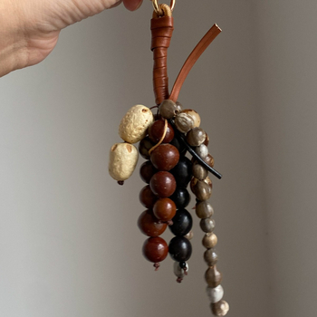 Ručne vyrobený kľúčenka na tašku s motívom semien, retro šarm; plast/živica, elektroplating; vzory: srdce/kvapka/zvonček; vianočný štýl; značka Xinxu