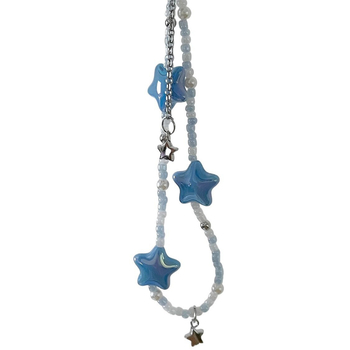 Yaxing pandantiv stele în stil coreean pentru telefon, lanț cu mărgele, plastic/rezină, finisaj vopsit