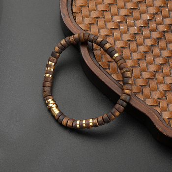 Drevený náramok s korálkami abakus, čínske štýl, ručná výroba, unisex geometrický dizajn, jeden kus