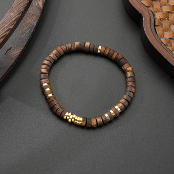 Drevený náramok s korálkami abakus, čínske štýl, ručná výroba, unisex geometrický dizajn, jeden kus