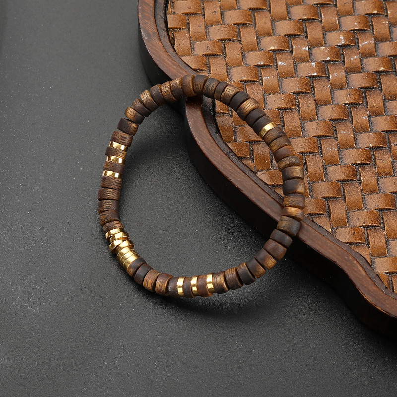 Drevený náramok s korálkami abakus, čínske štýl, ručná výroba, unisex geometrický dizajn, jeden kus