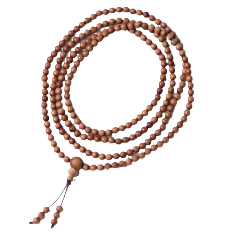 Brățară din Mysore Laoshan santal indian, lucrată manual, unisex, design cu cercuri multiple, mărgele rotunde, 216 mărgele