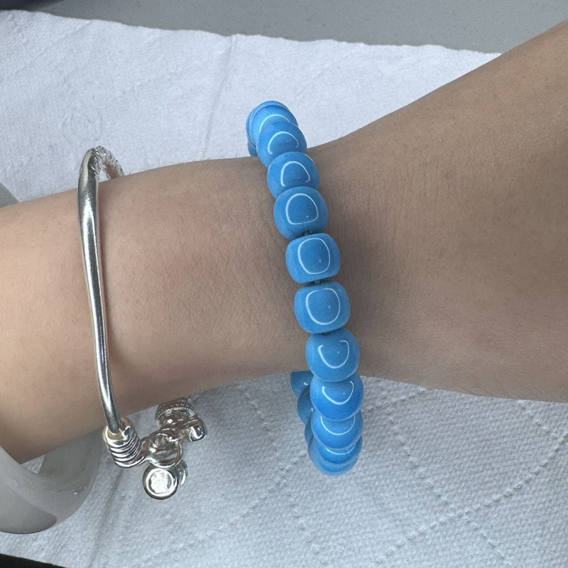 Brățară din magnezit, unisex, lucrată manual, formă veche, origine Shanwei