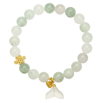 Brățară din piatră naturală Tianshan Cui, design cu mărgele în formă de coadă de pește, realizare manuală, 21 de mărgele